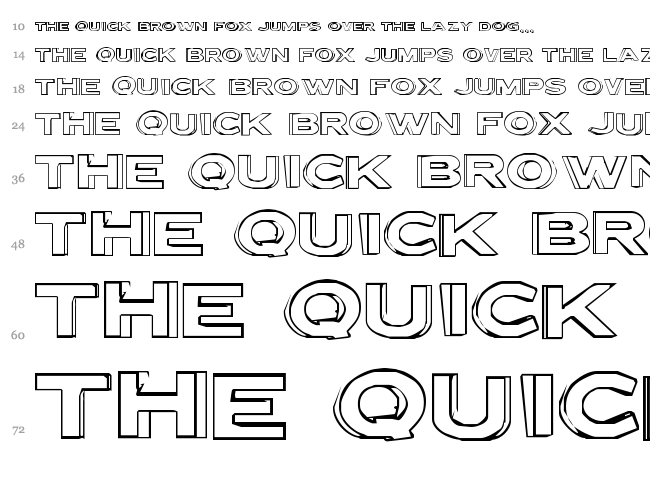 Letter Set font waterfall